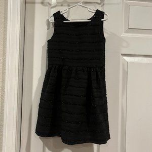Girls Party Dress GapKids Black Sparkly Striped Skater Dress